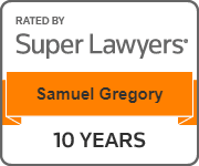 Rated By Super Lawyers | Samuel Gregory | 10 Years